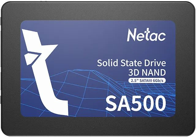 Твердотельный накопитель Netac SA500 2.5 SATAIII 3D NAND SSD 2TB, R/W up to 530/475MB/s 3Y (NT01SA500-2T0-S3X)