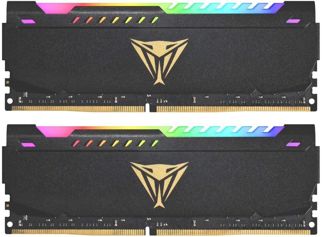 Память DDR 4 DIMM 64Gb (32Gbx2) PC25600, 3200Mhz, PATRIOT Viper Steel RGB (PVSR464G320C8K) (retail)