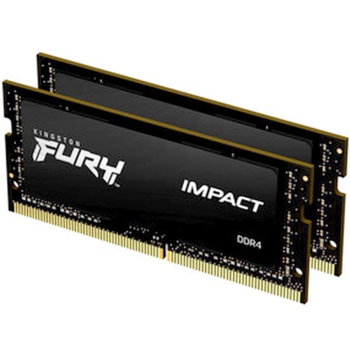 Комплект памяти Kingston FURY Impact DDR4 64GB 2666MHz CL16 SODIMM 260-pin 2Rx8 1.2V Kit of 2 (KF426S16IBK2/64)
