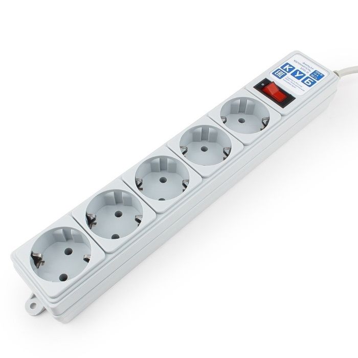 Фильтр-удлинитель Power Cube B 3.0 м 5 розеток (серый) 10А/2,2кВт/ Surge protector Power Cube B 3.0 m 5 outlets (gray) 10A / 2.2kW (SPG-B-10)