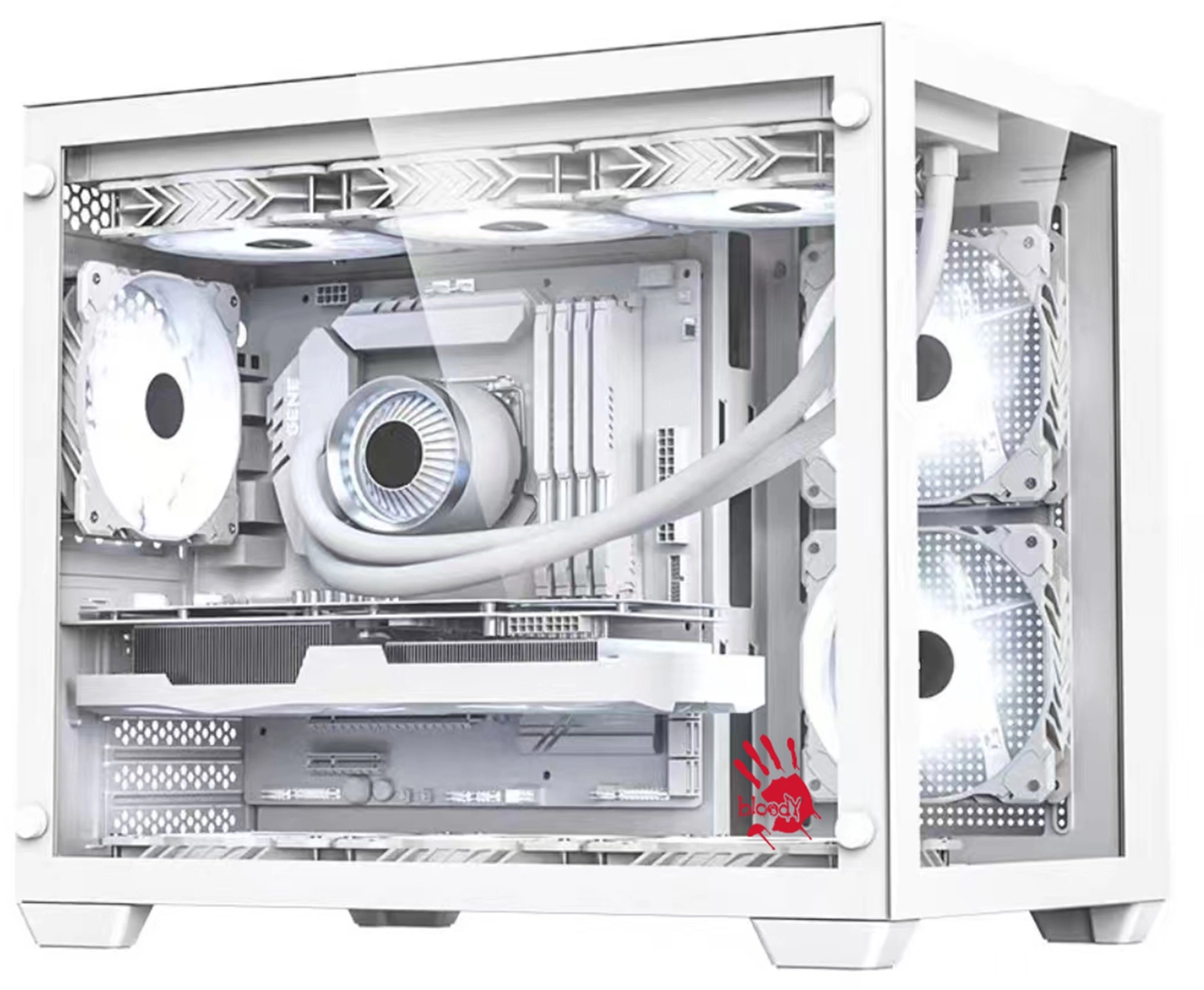Корпус Bloody BD-CC108 белый без БП mATX 9x120mm 2xUSB3.0 audio bott PSU (BD-CC108-WH)