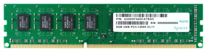 Apacer DDR3 8GB 1600MHz UDIMM (PC3-12800) CL11 1.5V (Retail) 512*8 3 years (AU08GFA60CATBGC/ DL.08G2K.KAM)