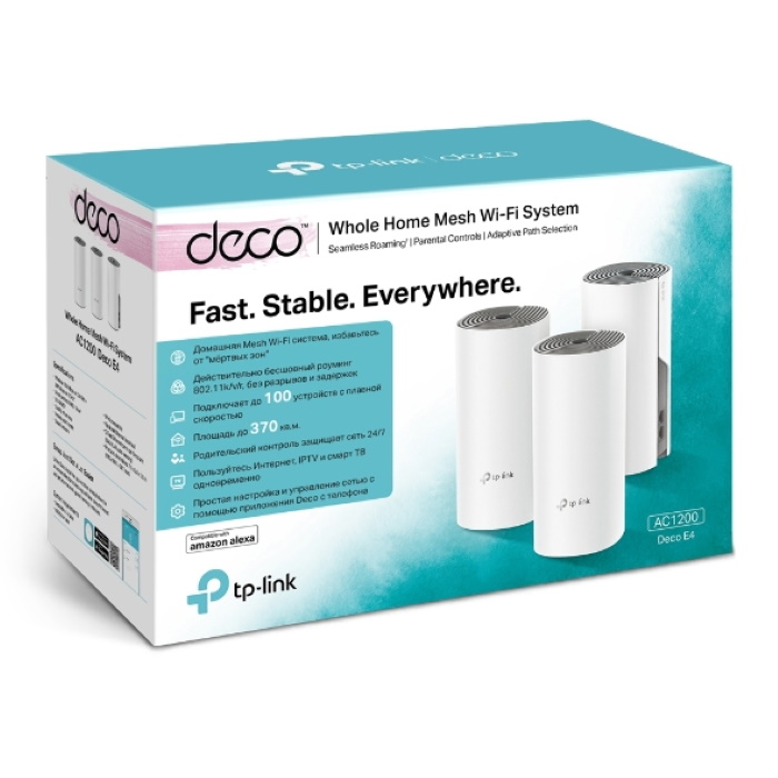 Картинка Точка доступа Tp-link Deco E4 AC1200 (DECO E4(3-PACK)) 