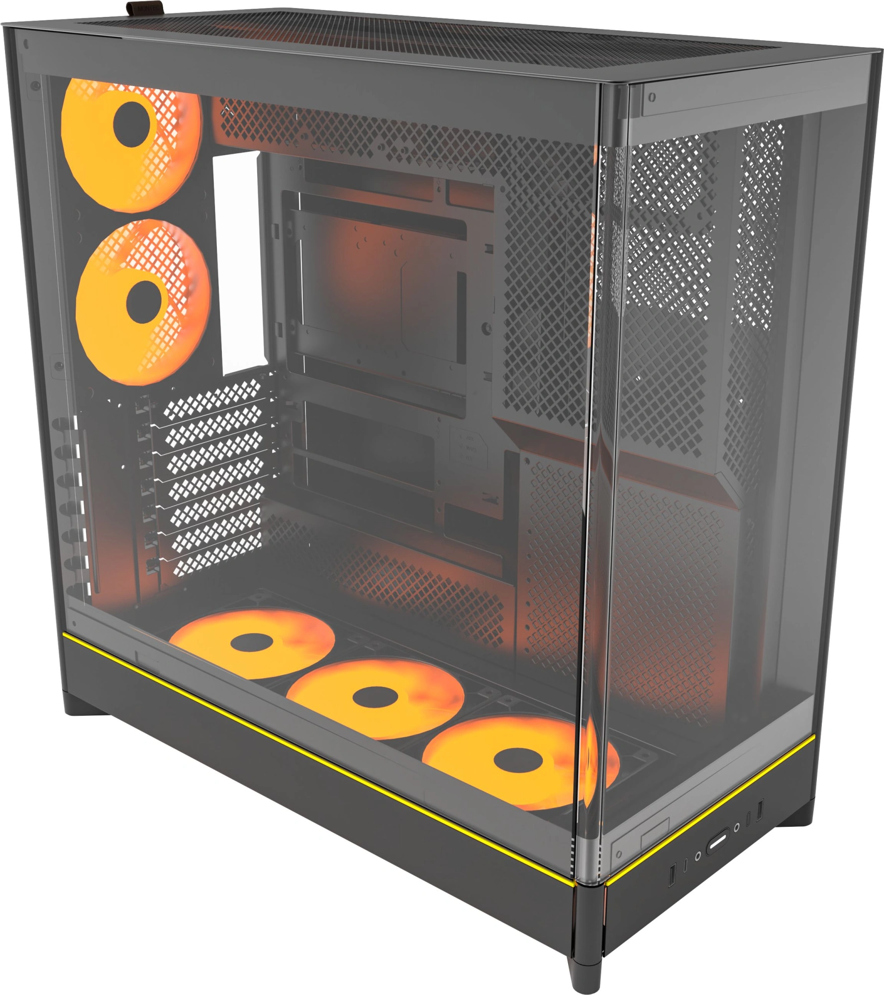 Корпус Montech HS02 PRO черный без БП ATX 4x140mm 2xUSB3.0 audio bott PSU (HS02 PRO BLACK)