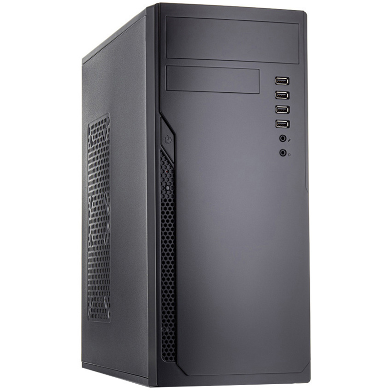 Case Foxline FL-301, ATX, 1x5.25EXT, 1x3.5EXT, 4x3.5INT, 4xUSB2.0, HDA, w/o FAN, w/o ATX PSU, no pwr cord