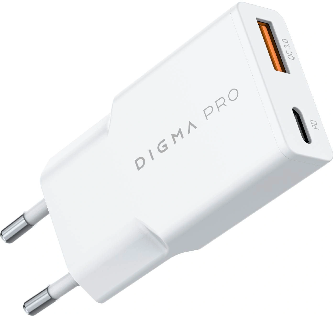 Сетевое зар./устр. Digma Pro DPW3A 30W 3A (PD+QC) USB-C/USB-A универсальное белый (DPW3A3GX11WH)