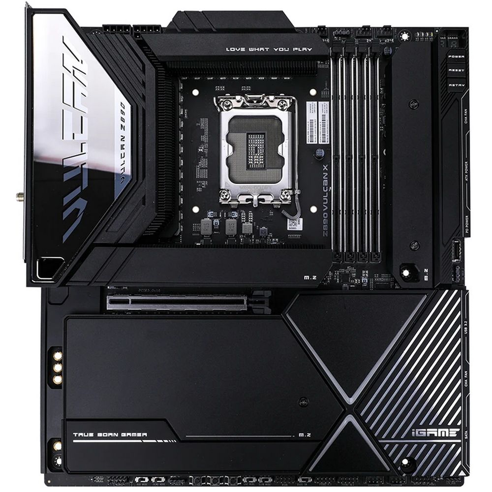 Материнская плата Colorful iGame Z890 VULCAN X V20 Z890, LGA1851, 4*DDR5, 2*PCIEx16, 1*PCIEx4, 5*M.2, 3*TypeC, 6*USB3.2Gen2, 4*USB3.2Gen1, 4*USB2.0, 6*SATA3.0, 5G,2.5G, 2*Type-C(DP), DP, HDMI, E-ATX, RTL