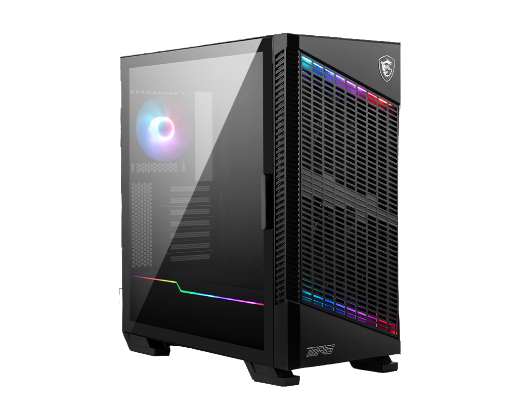 Корпус ПК без блока питания/ Case MSI MPG VELOX 100P AIRFLOW, Midi-Tower, TG, 1x120mm ARGB + 3x120mm, 2xUSB-A 3.0, 1xUSB 3.2 Type-C, ATX, mATX, mITX Black (306-7G18P26-HH9)
