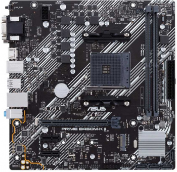 Материнская плата ASUS PRIME B450M-K II, Socket AM4, B450, 2*DDR4, D-Sub+DVI+HDMI, SATA3 + RAID, Audio, Gb LAN, USB 3.2*6, USB 2.0*6, COM*1 header (w/ o cable), mATX , 90MB1600-M0EAY0, 3 year
