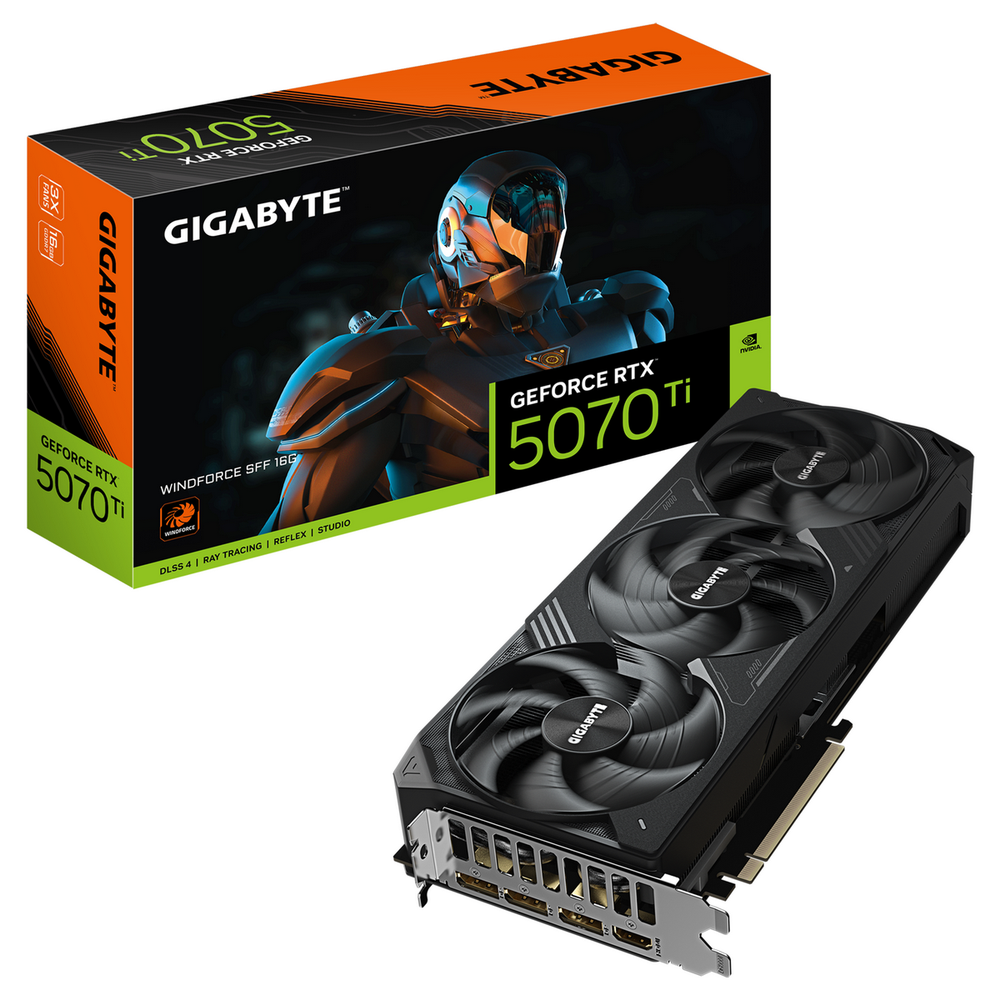 Видеокарта Gigabyte RTX5070Ti WINDFORCE SFF 16GB GDDR7 256bit 3xDP HDMI 3FAN RTL (GV-N507TWF3-16GD)