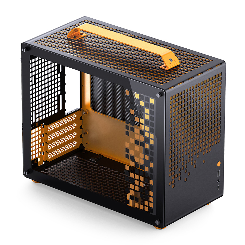 Корпус без блока питания/ Case JONSBO Z20, Mini-Tower, TG, no fan, 1xUSB-A 3.2 + 1xUSB-C 3.2, mATX, mITX Orange/Black (Z20 ORANGE/BLACK)