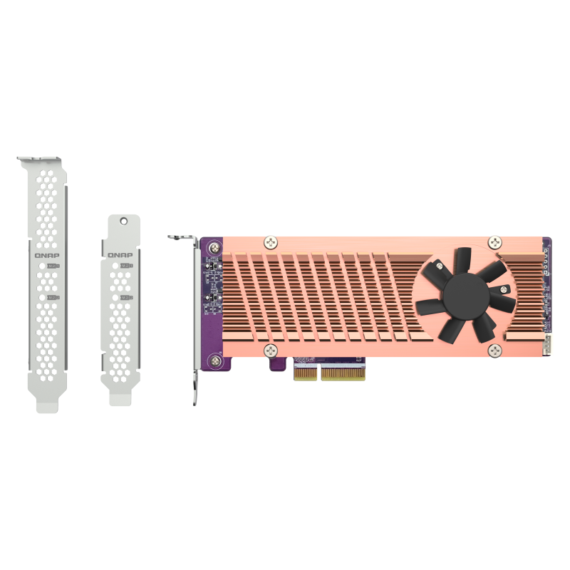 Плата расширения/ QNAP QM2-2P-344A 2 x M.2 22110 or 2280 PCIe (Gen3 x4) NVMe SSD slots, Low-profile flat and Full-height brackets included.