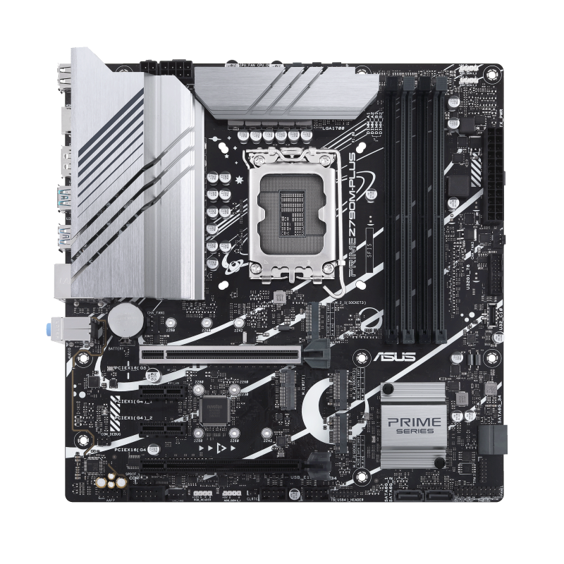Материнская плата ASUS PRIME Z790M-PLUS, LGA1700, Z790, 4*DDR5, HDMI+DVI+DP, CrossFireX, SATA3 + RAID, Audio, Gb LAN, USB 3.2, USB 2.0, COM*1 header (w/ o cable), mATX (90MB1E70-M0EAY0)