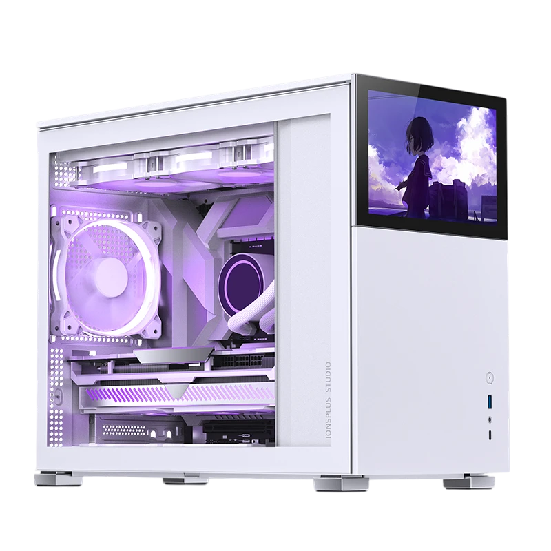 Корпус без блока питания/ Case JONSBO D31 STD SCREEN, Mini-Tower, TG, no fans, 1xUSB-A 3.2 + 1xUSB-C 3.2, mATX, mDTX, mITX White (D31 STD SCREEN WHITE)