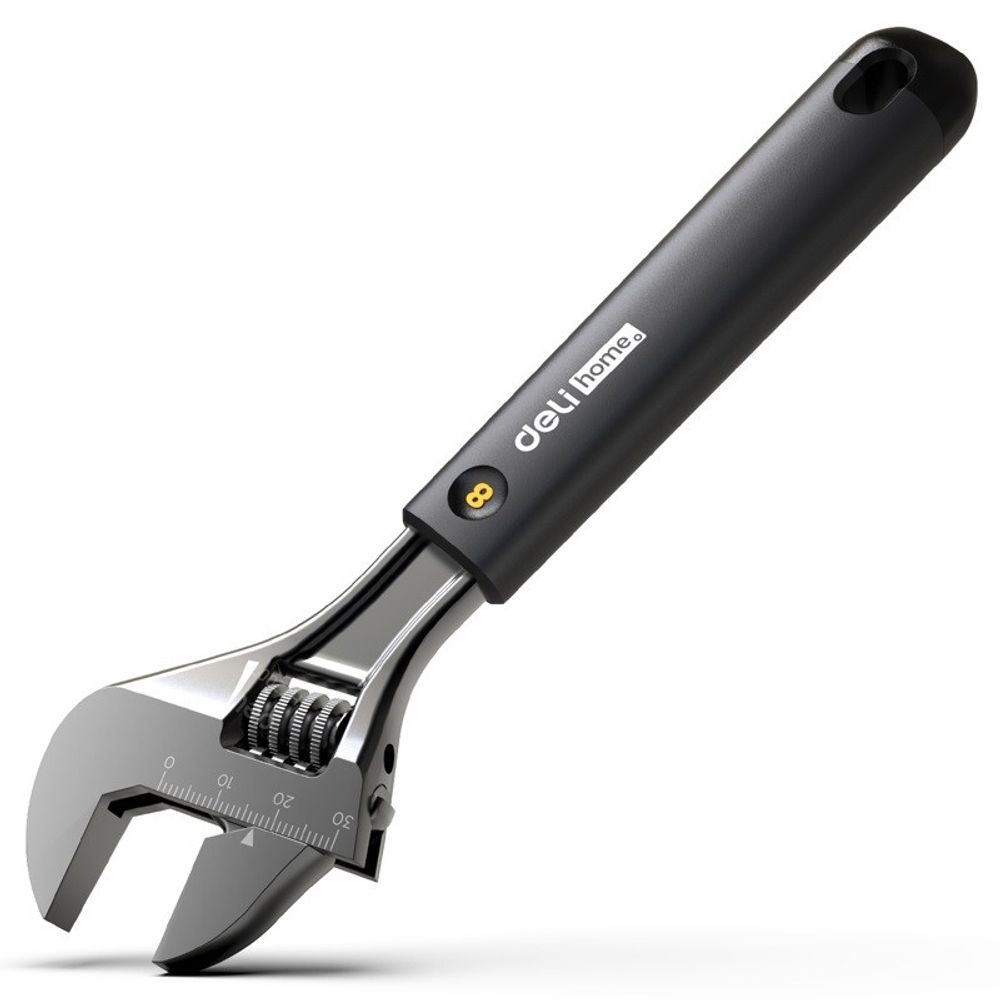 Ключи Deli Разводной ключ «Home Series Black" Deli HT1508 200мм, эксклюзивный дизайн, рукоятка из высококачественного софттач пластика
