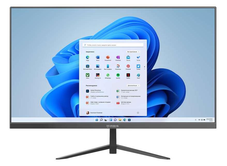 Моноблок IRBIS SMART AIO 24 23.8“ (i5-1235U,8GB(2666MHz)+SSD 256GB,IPS,16:9,1000:1,250Cd/ m2,5ms,1920x1080x75Hz,1*HDMI, 1*USB-C, 2*USB 2.0, 3*USB 3.2 Type-A, RJ45, CardReader,Web2MP, WIFI 5, BT5.0, Tilt, Sp (S.24I582.MIR)