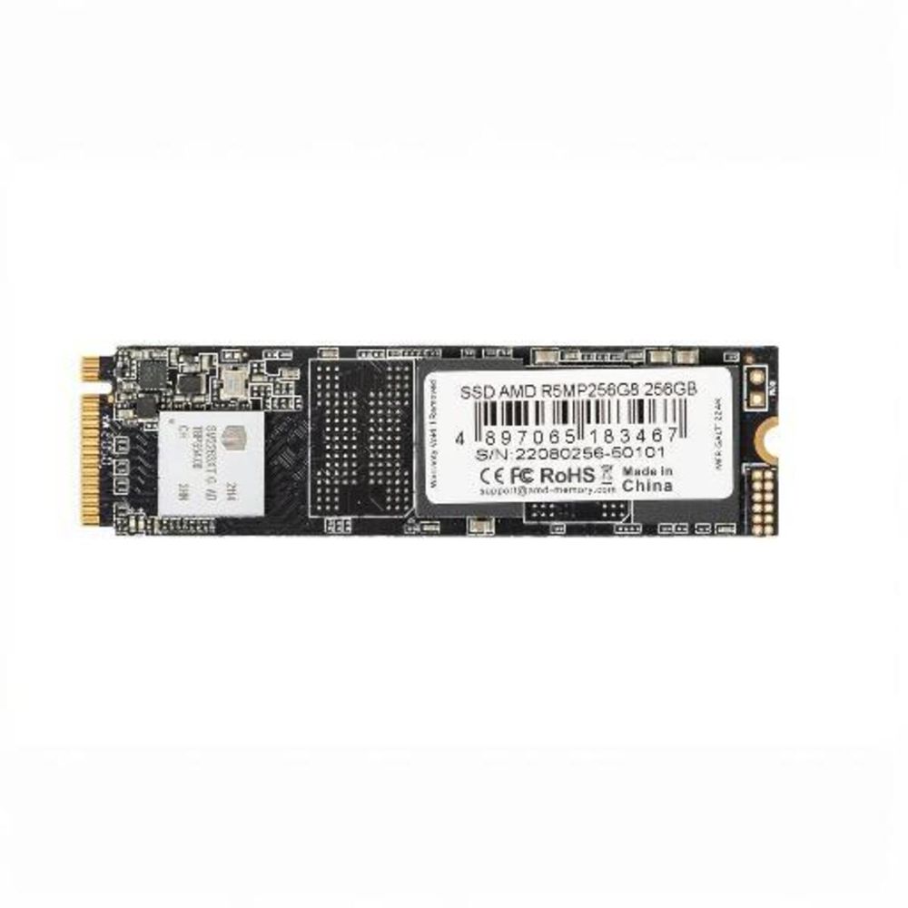 Твердотельный накопитель SSD AMD Radeon Bad Pack M.2 2280 256GB R5 Client SSD R5MP256G8 PCIe Gen3x4 with NVMe, IOPS 200K/ 200K, R2100/ W1000, MTBF 1.5M, 3D TLC, RTL (183467) {200} bp (R5MP256G8||BP)