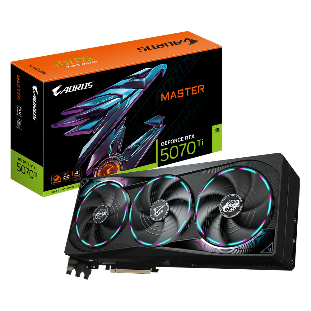 Видеокарта Gigabyte Bad Pack RTX5070Ti MASTER 16GB GDDR7 256bit 3xDP HDMI 3FAN RTL bp (GV-N507TAORUS M-16GD||BP)