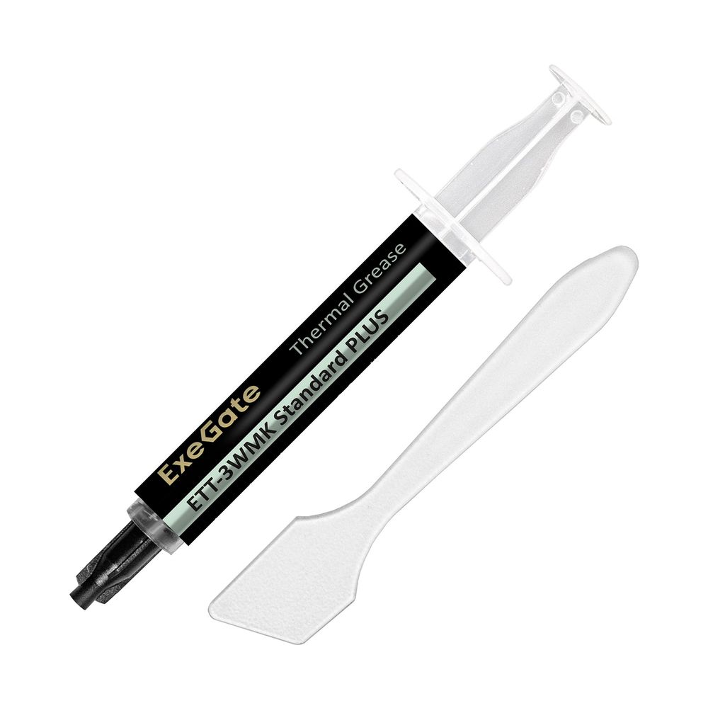 Термопаста Exegate ETТ-3WMK Standard PLUS (3,2 Вт/ (м•К), 1.5г, шприц с лопаткой) (EX296091RUS)