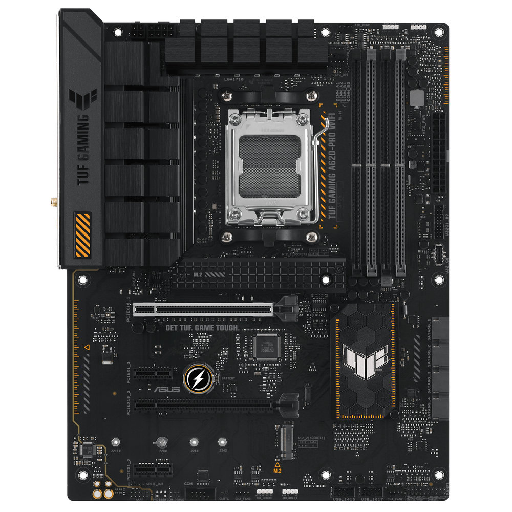 Материнская плата ASUS TUF GAMING A620-PRO WIFI, Socket AM5, A620, 4*DDR5, DP+HDMI, 4xSATA3, 2xM.2, Audio, Gb LAN, USB 3.2, USB 2.0, ATX (90MB1FR0-M0EAY0)
