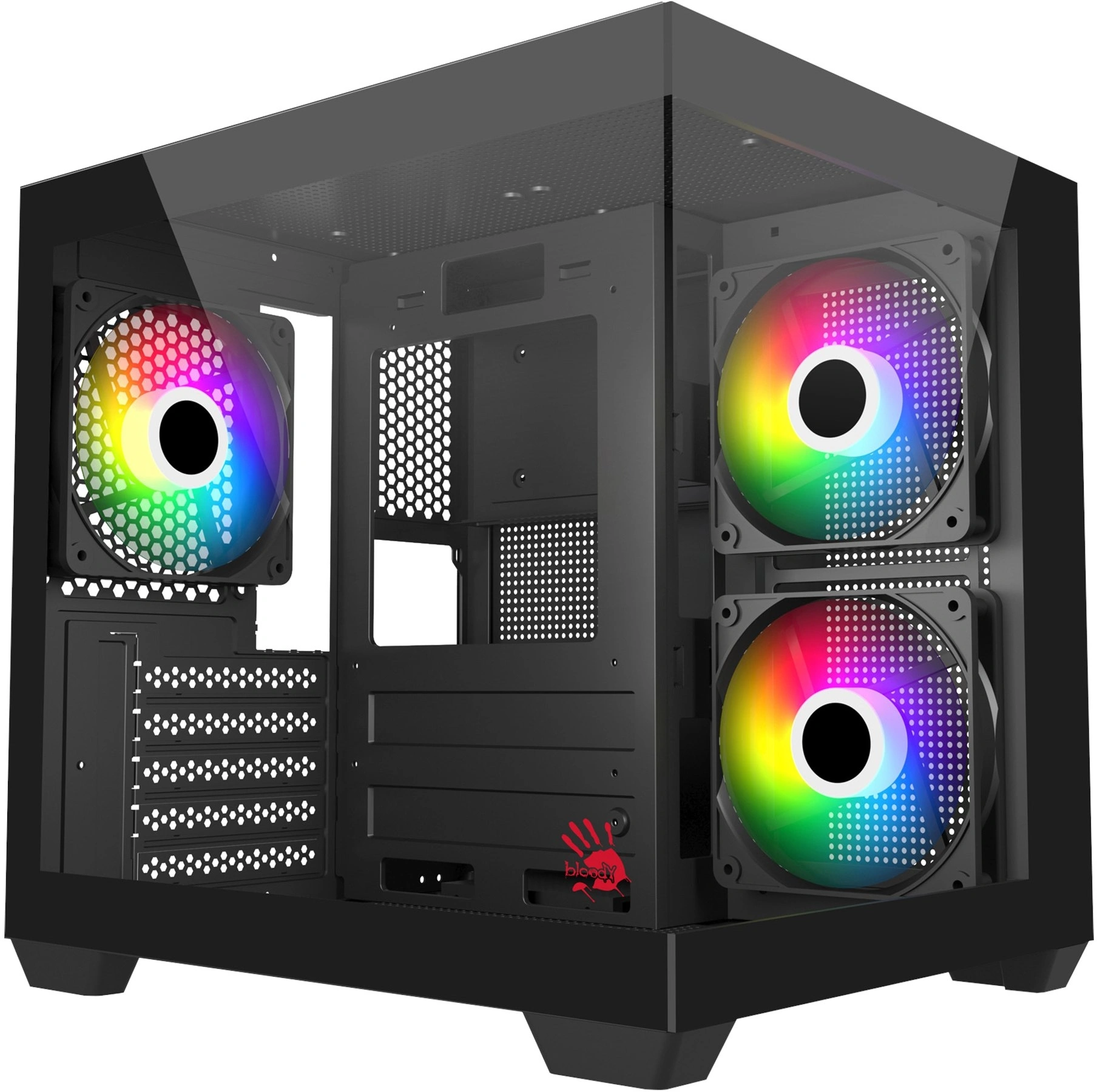 Корпус Bloody CC-121 черный без БП mATX 7x120mm 1xUSB2.0 1xUSB3.0 audio (CC-121-BK)