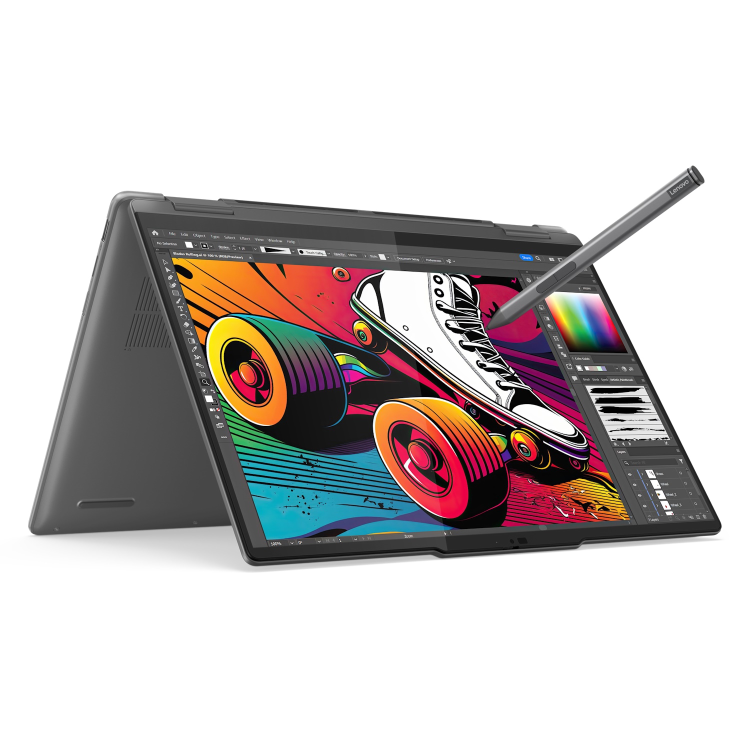 Ноутбук Lenovo Yoga 7 2-in-1 14IML9 14"(2880x1800 OLED)/ Touch/ Core Ultra 7 155H(1.4Ghz)/ 32Gb/ 1Tb SSD/ noDVD/ Intel Arc / BT/ WiFi/ 71WHr/ 1.49kg/ storm grey/ Win11Home + 65W, Pen, RU kbd (83DJ0094RU)