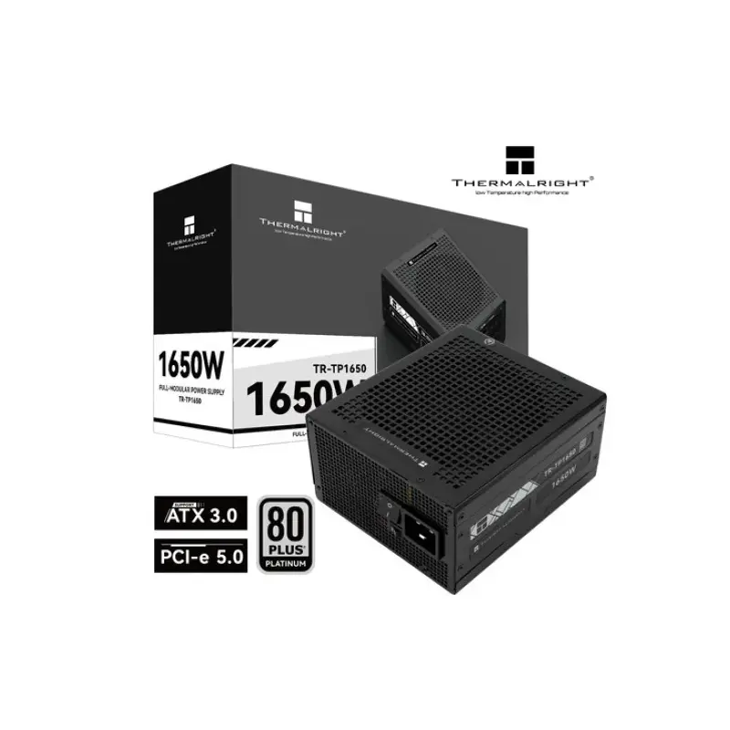 Блок питания 1650W/ Power Supply Thermalright, 1650W 80+ Platinum (ATX, 3.0, PCIe 5.0, Full modular, 1x24(20+4)pin 600mm, 3xCPU 8(4+4)pin, 4xPCIe*2 8(6+2)pin, 2x12VHPWR PCIe 5.0 12+4pin 600mm, 6xSATA, 5xMOLEX4pin, Active, 120x12 (TR-TP 1650)