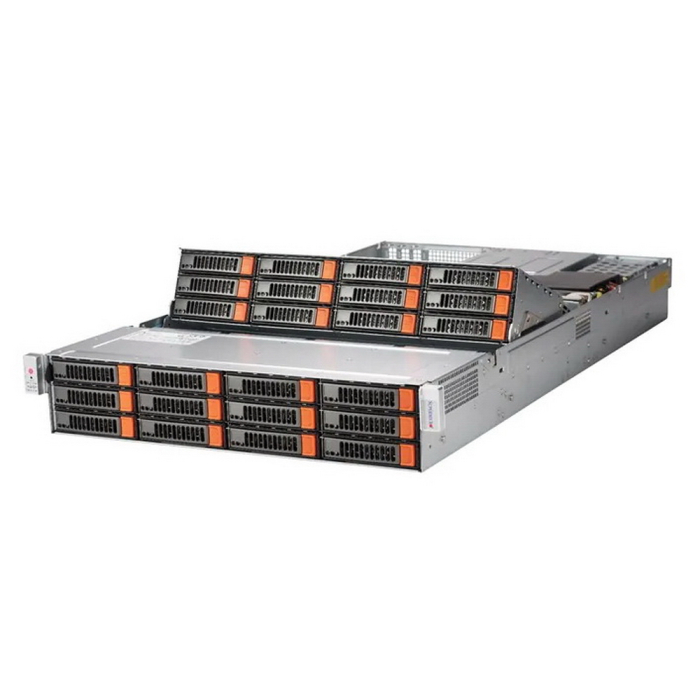 "SSG-6029P-E1CR24L 2U, 2x LGA3647 (up to 165W), 24x DIMM DDR4 2933MHz, 24x 3.5" SAS3/ SATA3 (2" "expander based backplane), 2x 2.5" SAS3/ SATA3 rear, w/ o LAN, Broadcom 3008 SAS3, 2x 1600W"