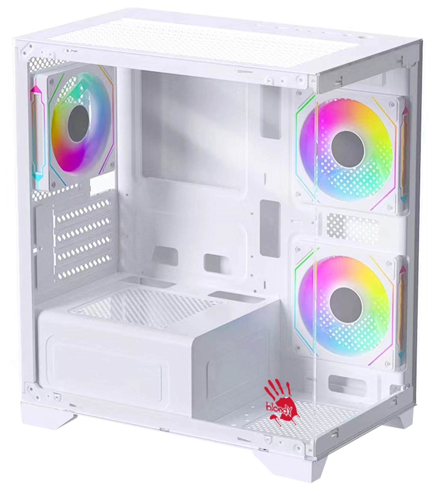 Корпус Bloody BD-CC103F белый без БП mATX 7x120mm 1xUSB2.0 1xUSB3.0 audio bott PSU (BD-CC103F-WH)