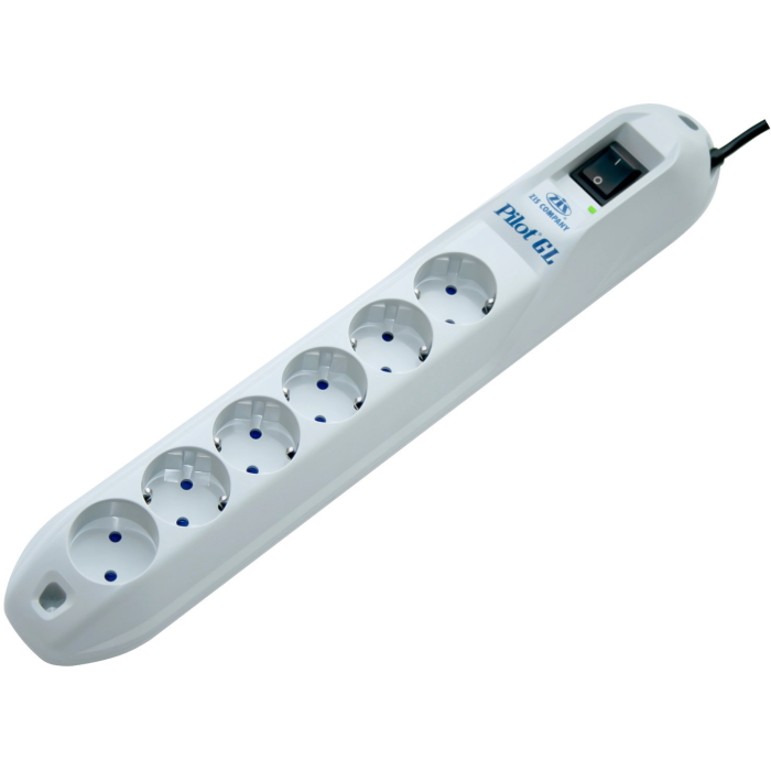 Сетевой фильтр Pilot GL 6 розеток (5 евро + 1 без заземления) 5 м/ Surge protector Pilot GL 6 outlets (5 euro + 1 without ground) 10A / 2.2kVt, 5m (PILOT GL5M)