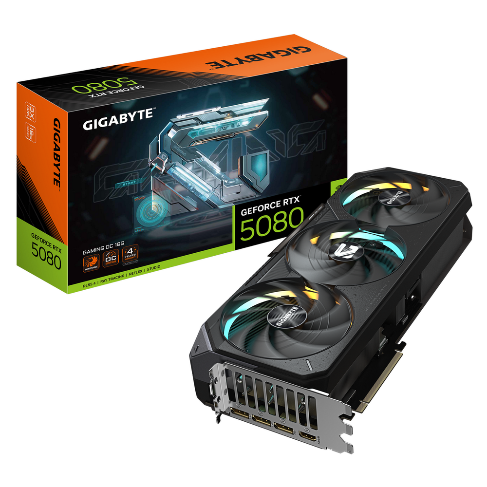 Видеокарта Gigabyte RTX5080 GAMING OC 16GB GDDR7 256bit 3xDP HDMI 3FAN RTL (GV-N5080GAMING OC-16GD)