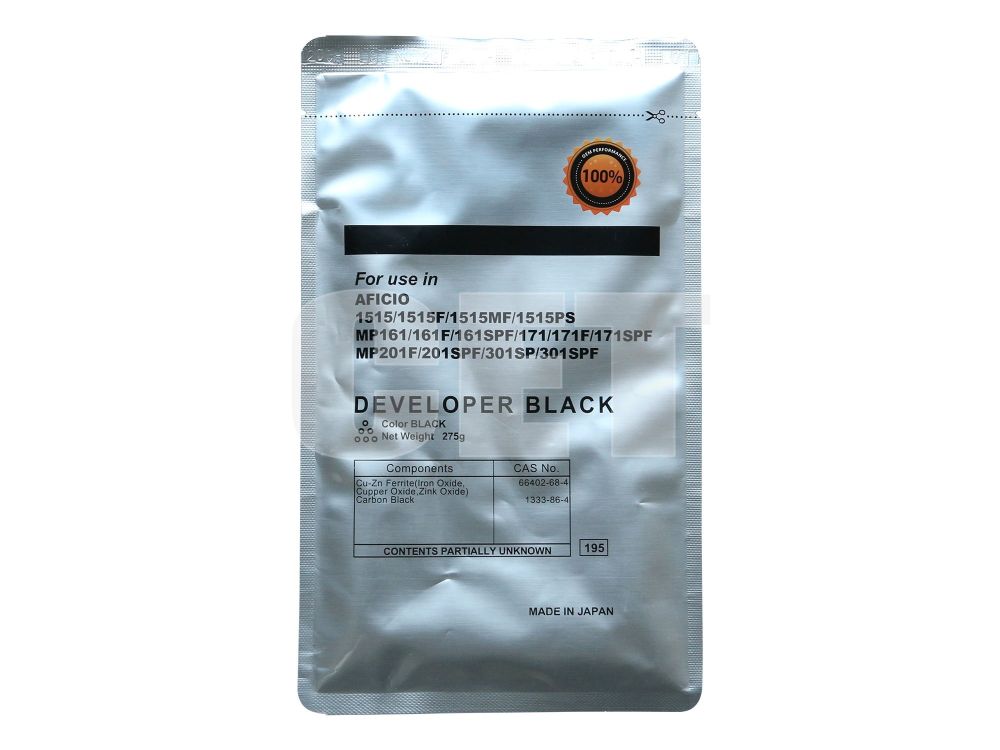 -/ Девелопер для RICOH Aficio 1515/MP161/MP171/MP201 (CET), 275г/пак, 45000 стр. Для использования в блоках D127-2110. (CET8881)