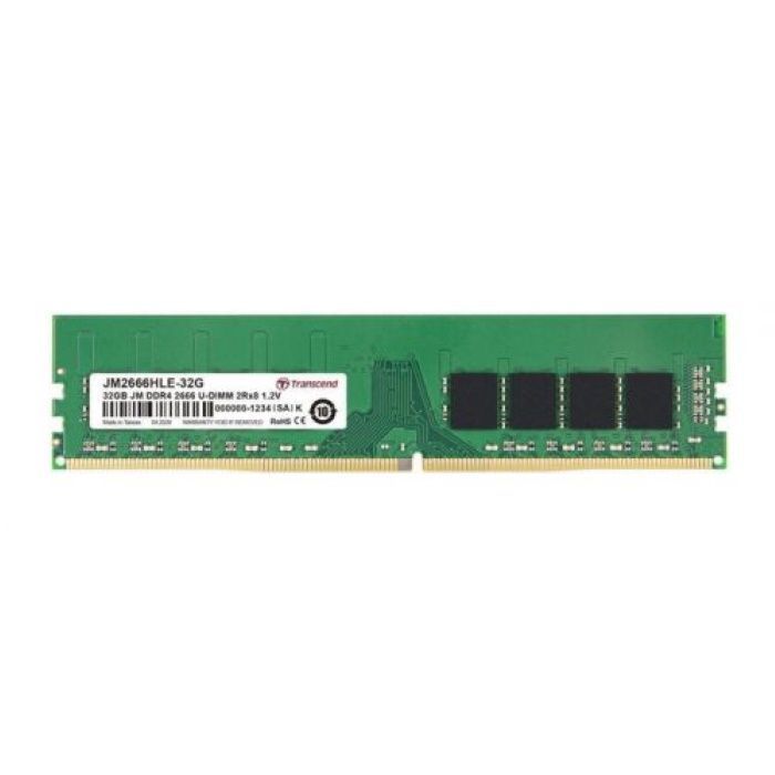 Память оперативная Transcend 32GB DDR4 2666Mhz PC4-21300 U-DIMM 2Rx8 2Gx8 CL19 1.2V (JM2666HLE-32G)