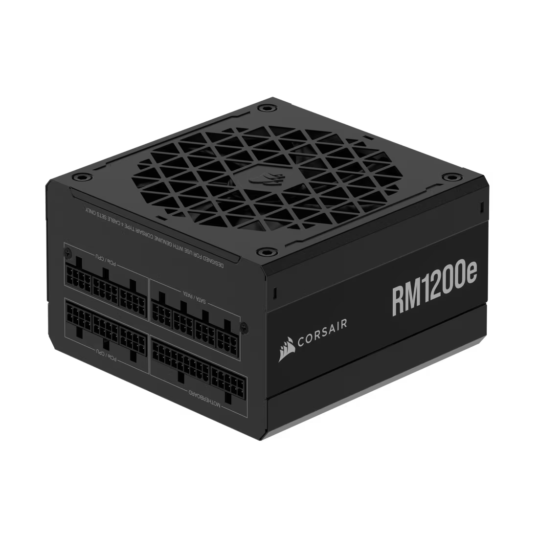 Блоки питания/ Power Supply Corsair RM1200e, 1200W 80+ Gold (ATX, 3.1, PCIe 5.1, Full modular, 1x24(20+4)pin, 1x16-pin PCIe, 2x4+4-pin CPU +12V (EPS), 4x4-pin Molex, 2x6+2-pin PCIe, 7xSATA3, 1xUSB Type-C, Active, 140x140mm, (CP-9020258-UK)