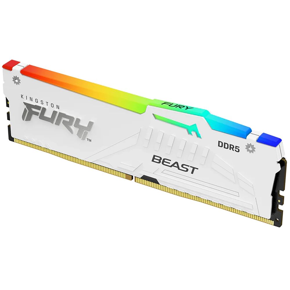 Память оперативная/ Kingston 16GB 5600MT/s DDR5 CL40 DIMM FURY Beast White RGB XMP (KF556C40BWA-16)