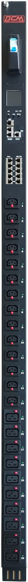 Блок распределения питания Powercom PDU-32AVMS24-14C3-10C9-1P 14*C13+10*C19, 32A, 1 ph (1918841)