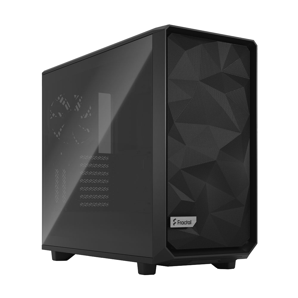 Корпус ПК без блока питания/ Case Fractal Design Meshify 2 TG Light Tint, Midi-Tower, 3x140mm, 2xUSB-A 3.2 + 1xUSB 3.2 Type-C E-ATX, ATX, mATX, mITX Black (FD-C-MES2A-03)