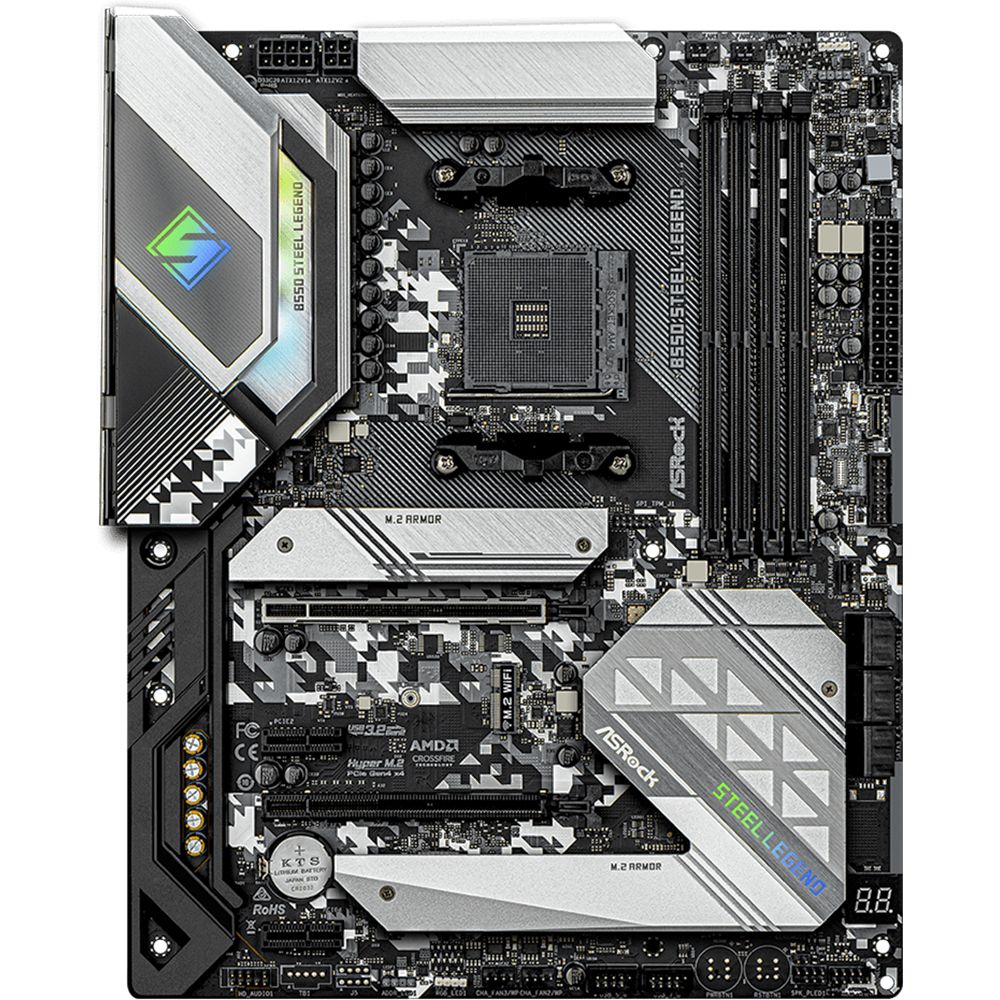 Материнская плата ASRock OEM B550 STEEL LEGEND, Socket AM4, AMD B550, 4xDDR4-3200, HDMI+DP, 2xPCI-Ex16, 2xPCI-Ex1, 0/ 1/ 10), 2xM.2, 8 Ch Audio, 1x2,5GLan, (4+4)xUSB2.0, (3+2)xUSB3.2, (1+1)xUSB3.2 Type-C™, 1xP (B550 STEEL LEGEND||OEM)