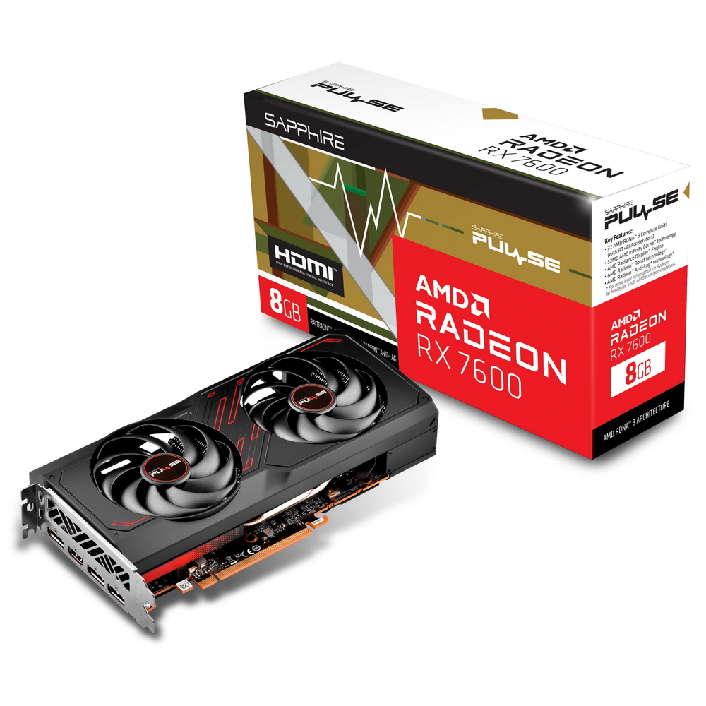 RX7600 PULSE 8GB 128-bit GDDR6 HDMI 3xDP 2FAN RTL (11324-01-20G)