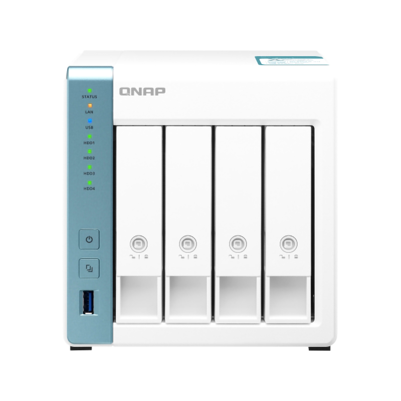 channel QNAP D4 NAS, 4 Hot-Swap tray w/ o HDD. Quad core CPU AL-214 1.7GHz, 2 GB DDR3, 2xGbE, 2xUSB 3.2 USB 3.2 Gen 1 (D4 (REV. B))