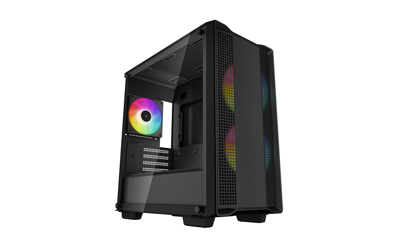 корпус Deepcool CC360 ARGB без БП, боковое окно (закаленное стекло), черный, mATX