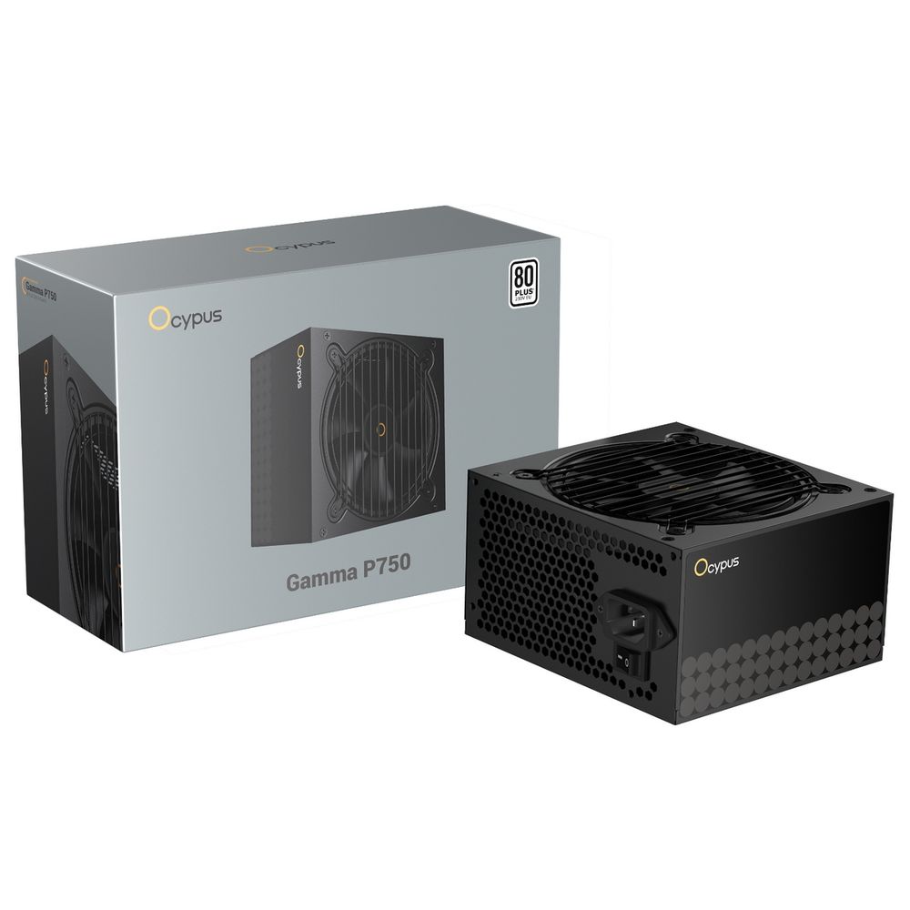 Блок питания 750W Ocypus Gamma P750 BK (ATX, 80+, APFC, 20+4 pin, 120mm fan, PCI-E 6+2Px4, 6xSATA) (Gamma-P750-W1HDBK024X-EU)
