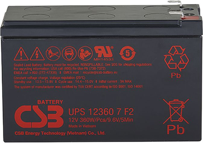 Батарея для ИБП CSB UPS 12360 7 12В 7.5Ач (UPS 123607 F2)