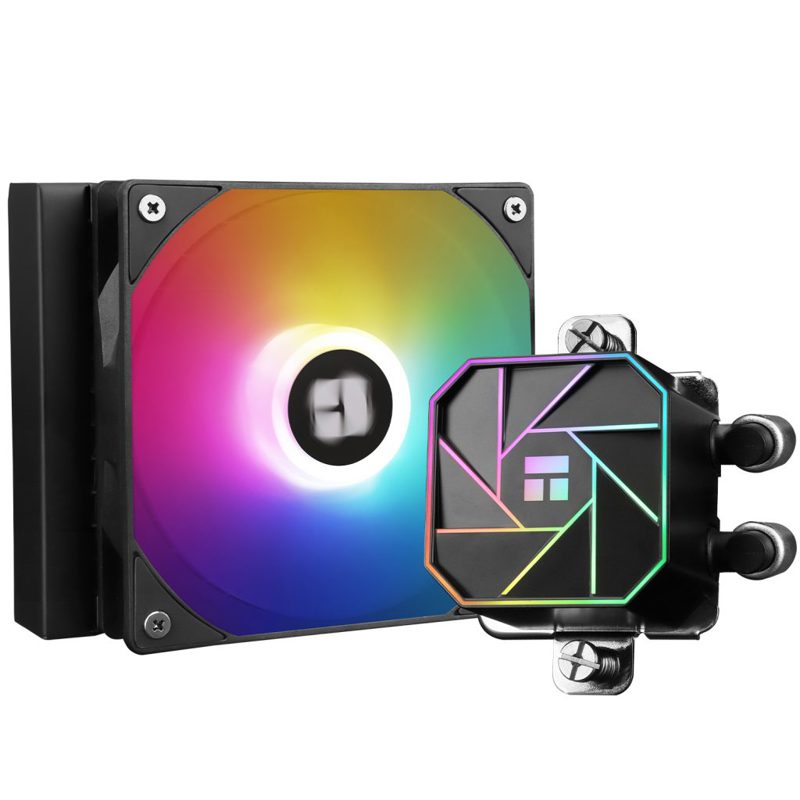 Система жидкостного охлаждения/ Thermalright Aqua Elite 120 V3 (120mm, Black, ARGB/ Fans: 1x120mm, 66.17CFM, 25.6dBA, 1500RPM/ Pump height 53mm, 23dBA, 3300RPM, Rad thickness 27mm/ S: 1700, 1200, 20X (A-ELITE-BL-120-ARGB-V3)