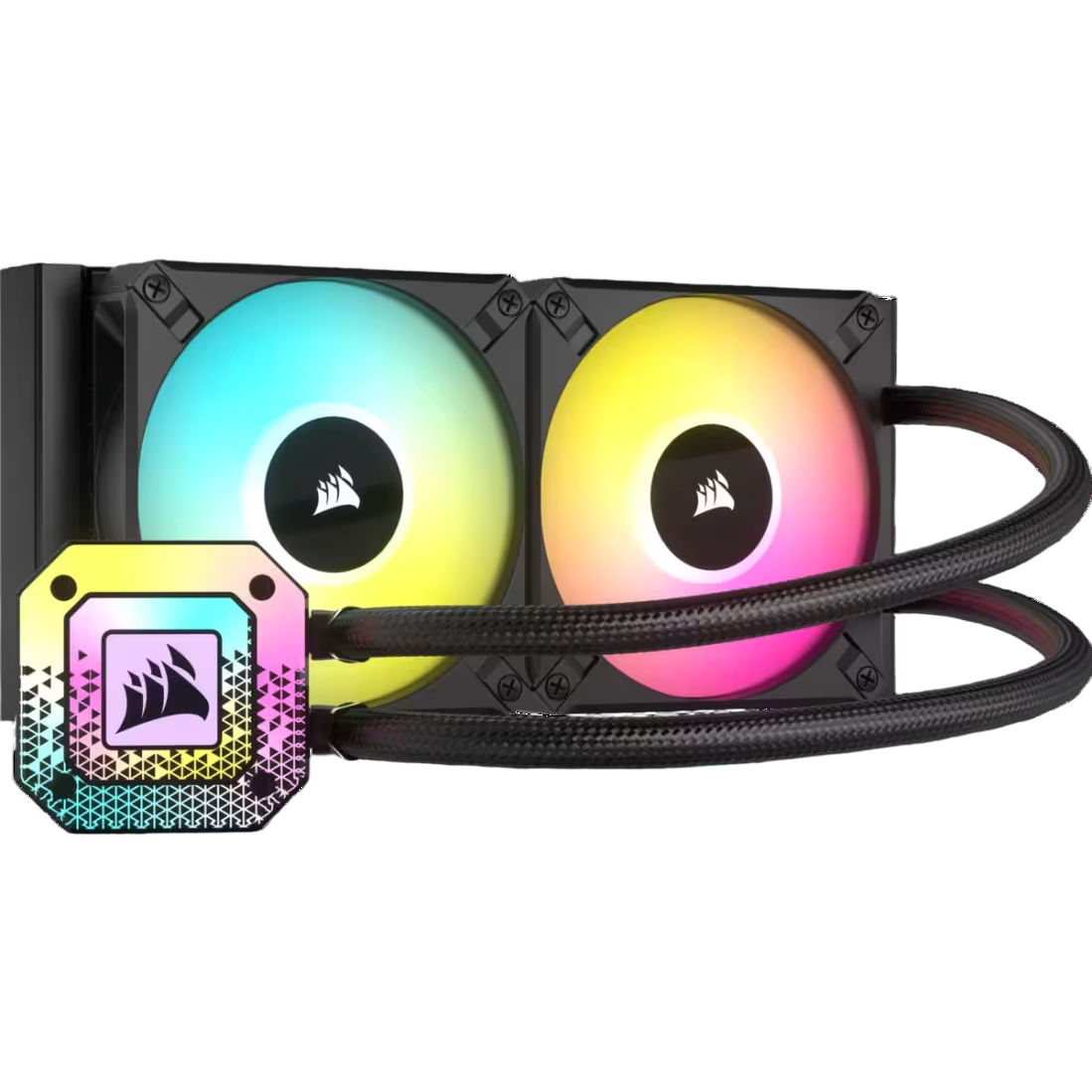 Система жидкостного охлаждения/ Water Cooling System Corsair iCUE H100i ELITE CAPELLIX XT (240mm, Black, RGB/ Fans: 2x120mm, 65.57CFM, 34.1dBA, 2100RPM/ S: 1851, 1700, 1200, 115x, 2011, 2066, AM5, AM4) (CW-9060068-WW)