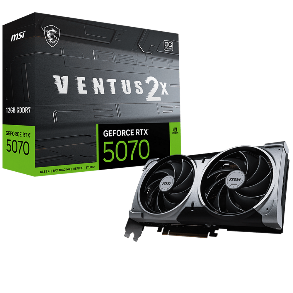 Видеокарта MSI RTX5070 VENTUS 2X OC 12GB GDDR7 192bit 3xDP HDMI 2FAN RTL (RTX 5070 12G VENTUS 2X OC)