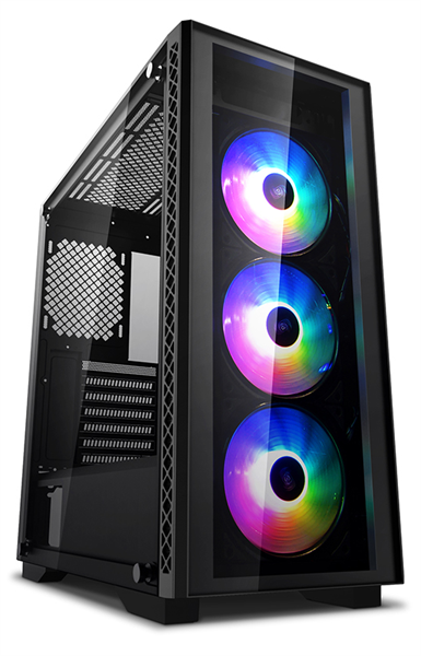 корпус Deepcool MATREXX 50 ADD-RGB 3F без БП, боковое окно (закаленное стекло), 3xRGB LED 120мм вентилятора спереди, черный, ATX