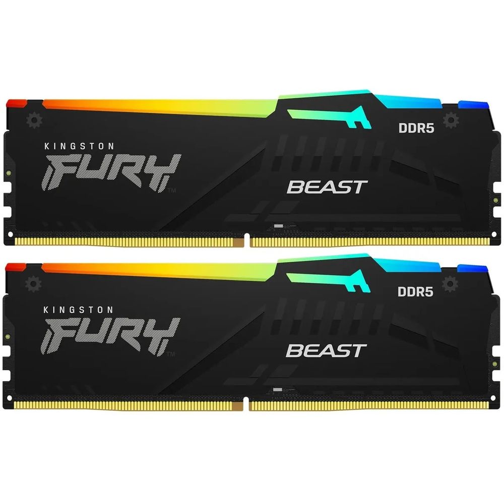 Память оперативная/ Kingston 16GB 6000MT/s DDR5 CL30 DIMM (Kit of 2) FURY Beast RGB XMP (KF560C30BBAK2-16)