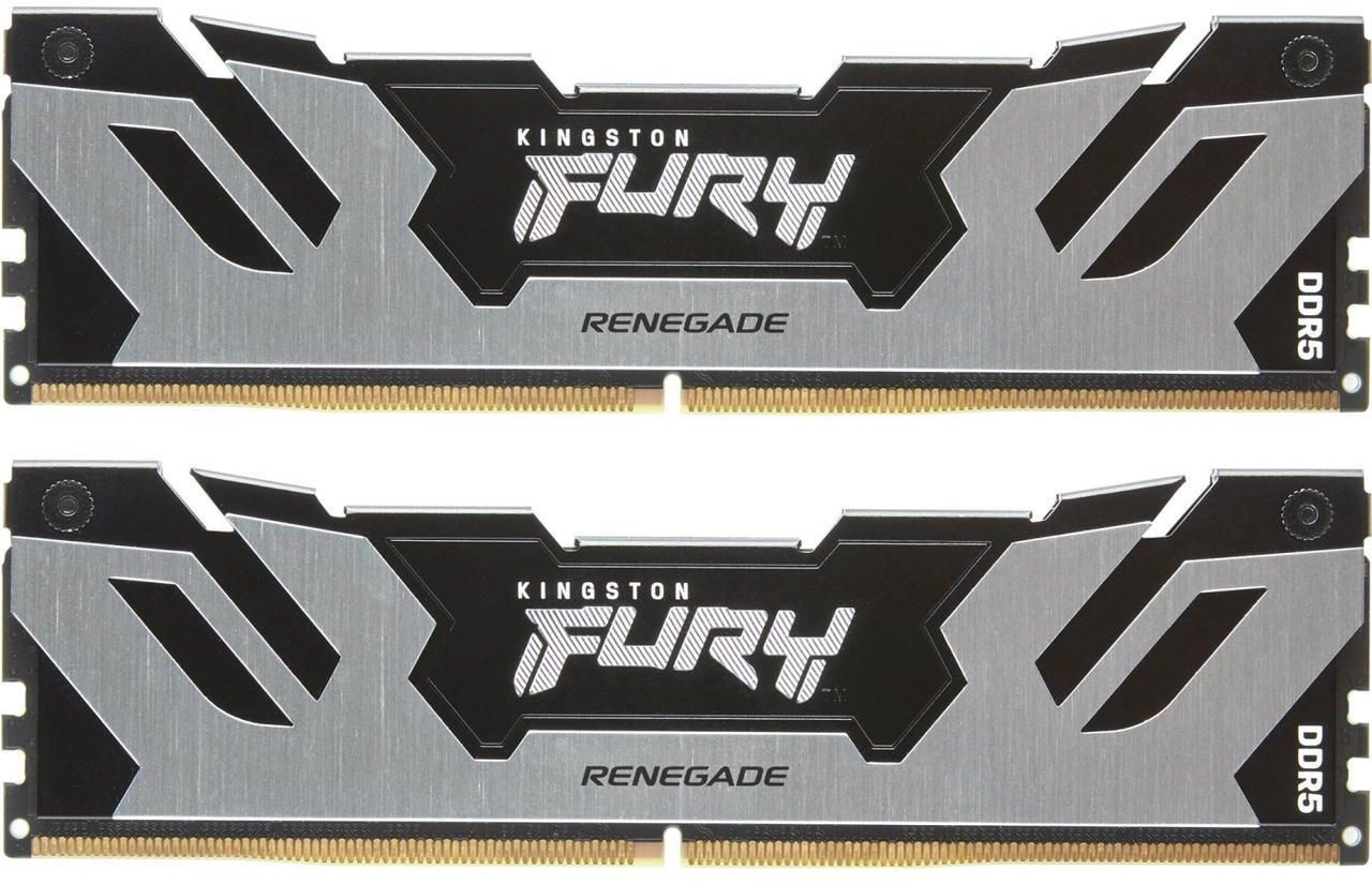 Модуль памяти DDR 5 DIMM 64Gb PC51200, 6400Mhz, Kingston FURY Renegade Silver XMP CL32 (Kit of 2) (KF564C32RSK2-64) (retail)