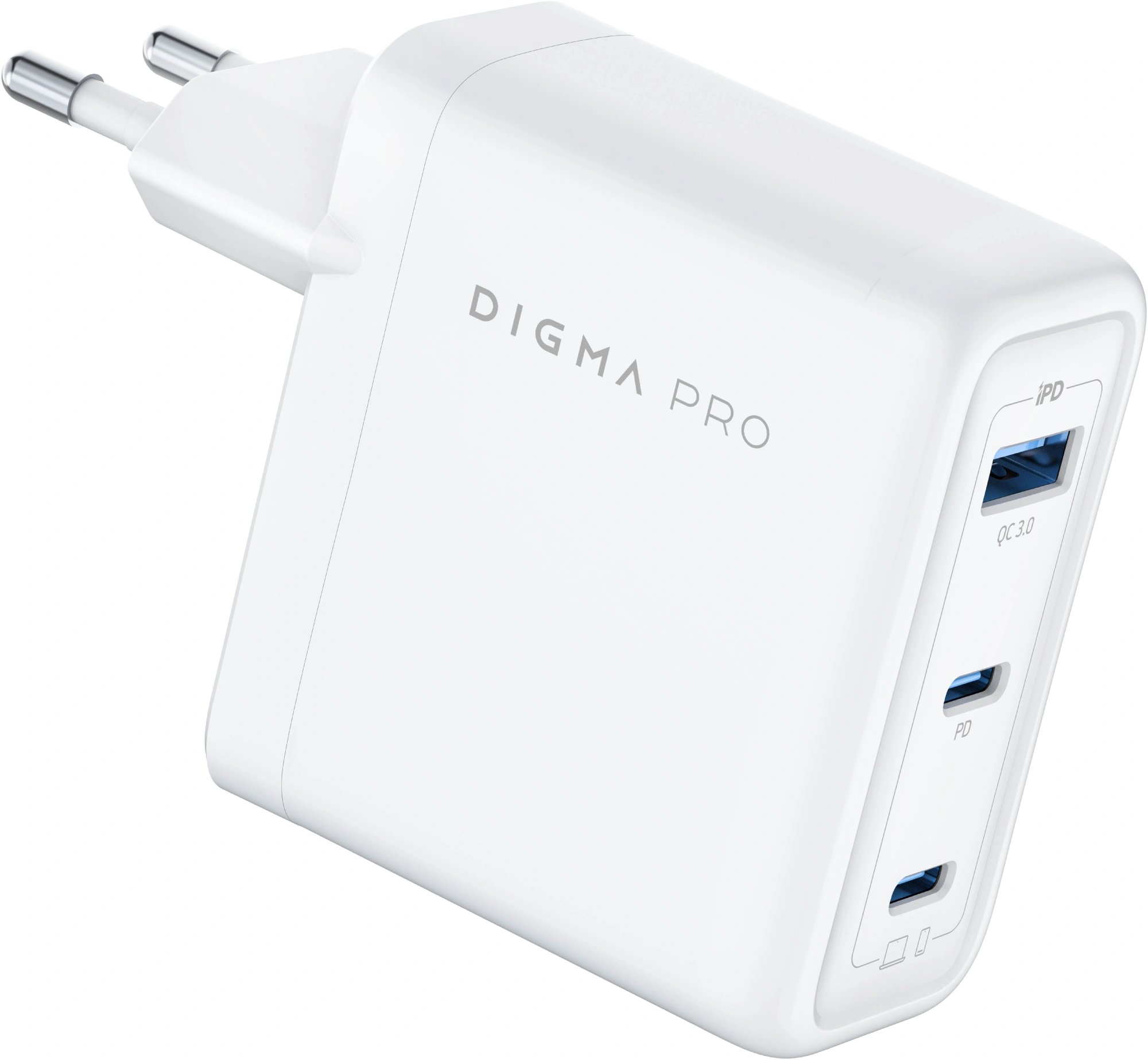 Сетевое зар./устр. Digma Pro DPW10C 100W 5A (PD+QC) 2хUSB-C/USB-A универсальное белый (DPW1С0G012WH)